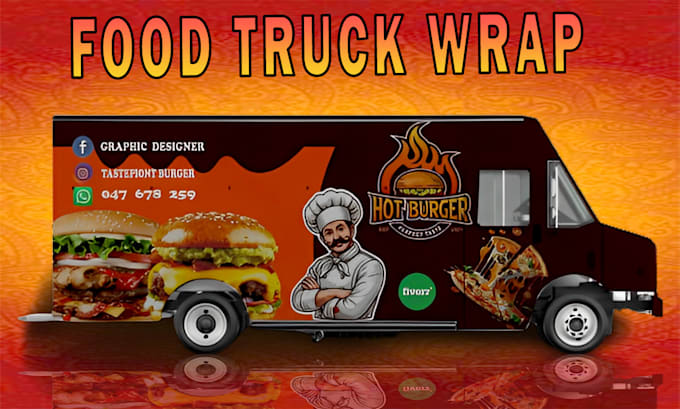 Gig Preview - Do unique food truck wrap trailer wrap vehicle wrap car wrap