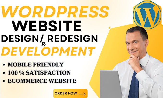 Gig Preview - Wordpress website design revamp wordpress website ecommerce website wordpress