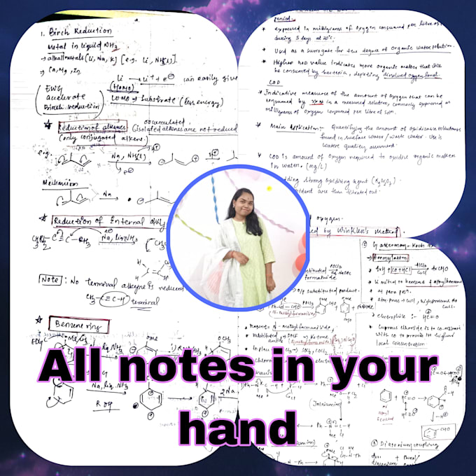 Gig Preview - Provide  chemistry handwritten notes on specific topics