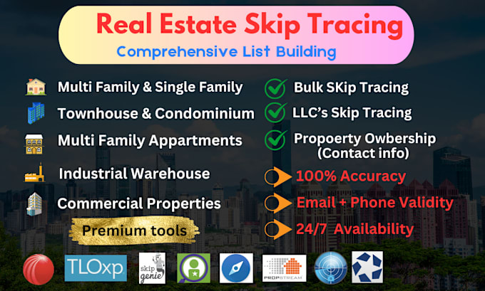 Gig Preview - Do skip tracing and research for commercial properties