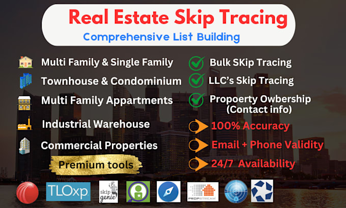 Gig Preview - Do list building and skip tracing for real estate