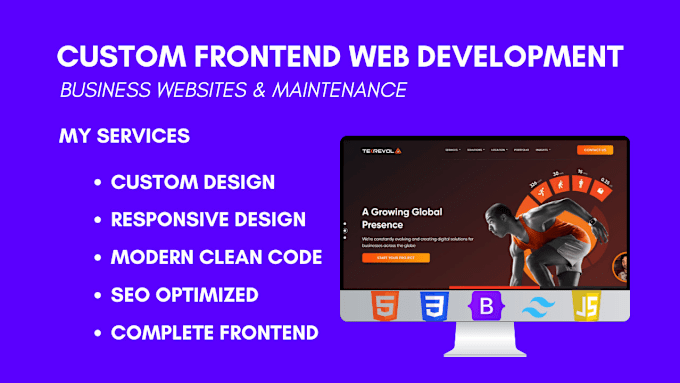 Gig Preview - Do custom frontend bussines web development and maintenance