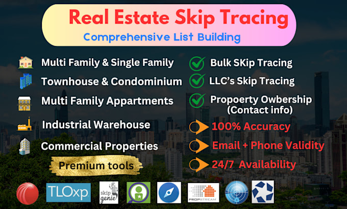 Gig Preview - Do skip tracing for commercial real estate and property research