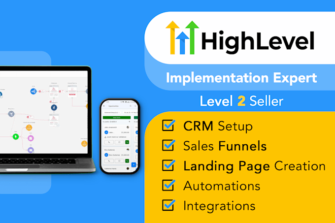 Gig Preview - Gohighlevel expert to setup brand or build funnel or automations