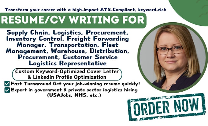 Gig Preview - Write supply chain, hr, forklift, fleet, logistics, product warehouse ats resume