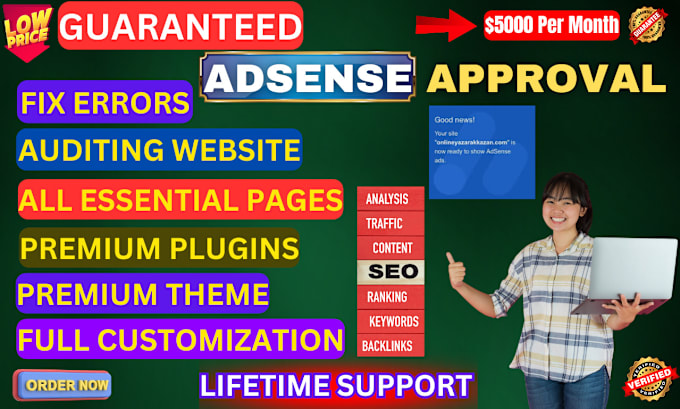 Bestseller - create wordpress website to get guaranteed google adsense approval