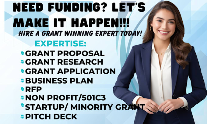 Gig Preview - Write grant proposal grant research application rfp business plan