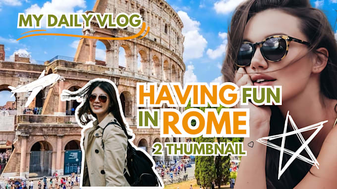 Gig Preview - Design catchy clickbait travel food vlog youtube thumbnail