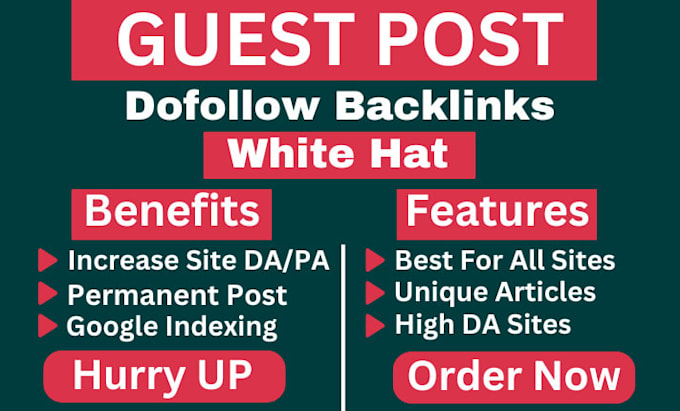 Gig Preview - Do guest posting dofollow SEO authority backlinks da 90 plus high da guest post