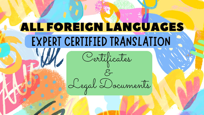 Gig Preview - Provide legal and certified foreign language translation