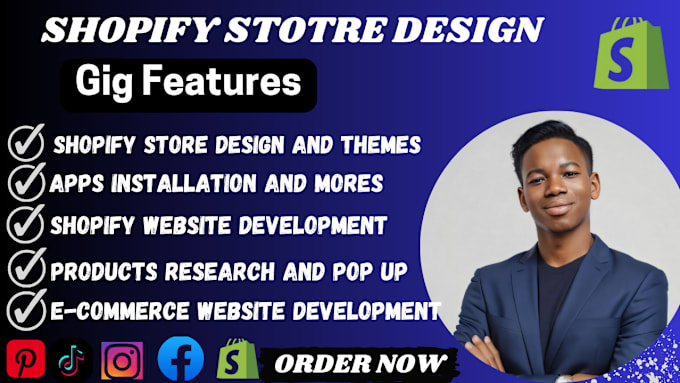 Gig Preview - Design and redesign shopify websites and stores focusing on website design