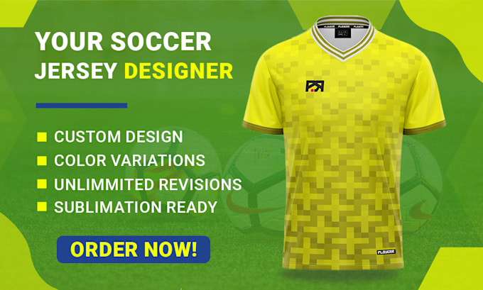 Gig Preview - Custom sportswear like soccer jerseys and soccer kit designs