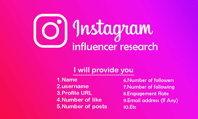 Gig Preview - Find best instagram influencer for influencer marketing