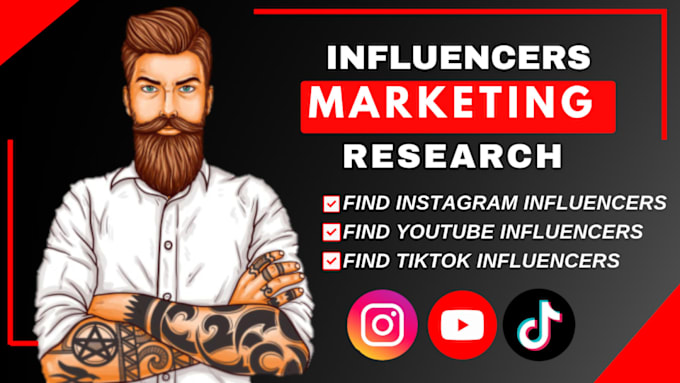 Gig Preview - Find best instagram influencers youtube, tiktok influencer