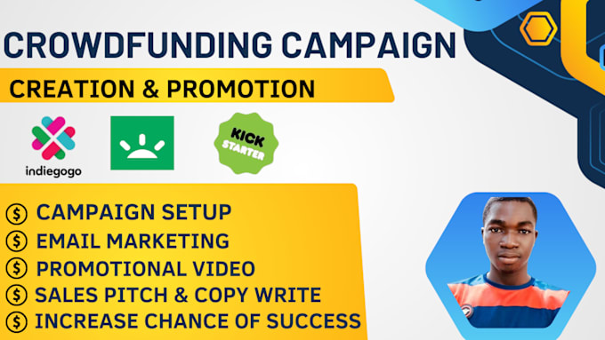 Bestseller - create promote crowdfunding campaign on kickstarter gofundme indiegogo