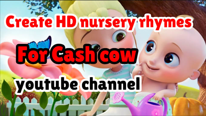 Gig Preview - Create HD nursery rhymes video for cash cow youtube