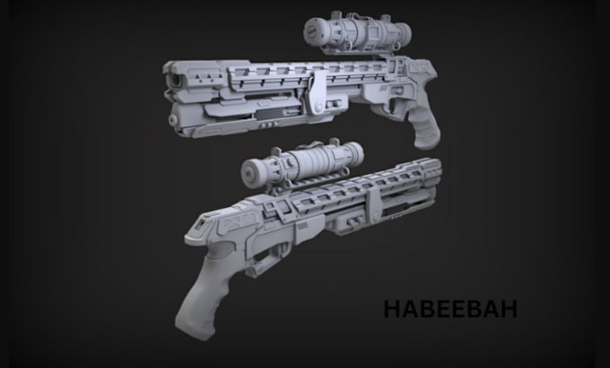 Gig Preview - Sculpt game ready 3d weapon model 3d gun model 3d cosplay 3d turrets stl file