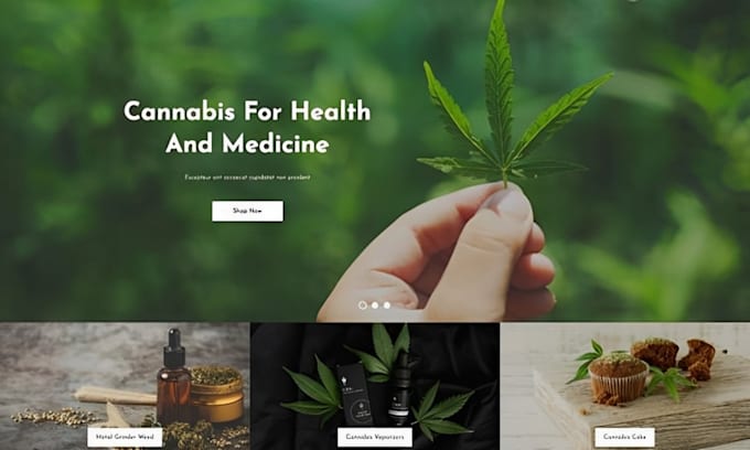 Gig Preview - Design cannabis website cbd website cbd shopify store cannabis store