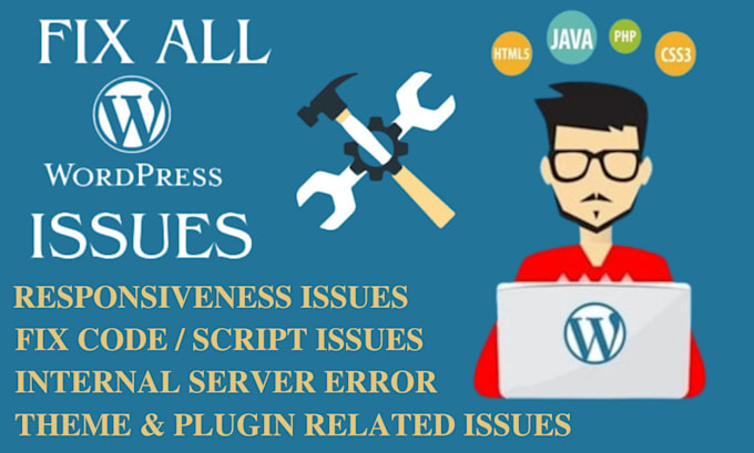 Gig Preview - Fix wordpress errors wordpress bug fix wordpress website fix wordpress issues