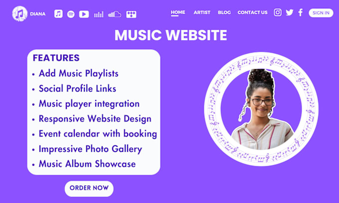 Bestseller - design music website, podcast website, artist website, dj website, radio website