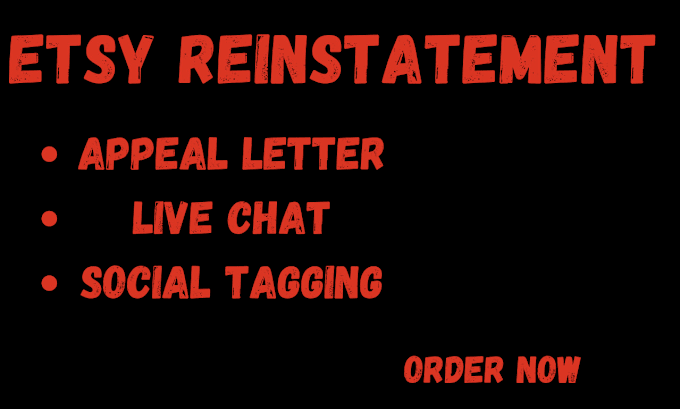 Gig Preview - Reinstate etsy shop account with appeal letter