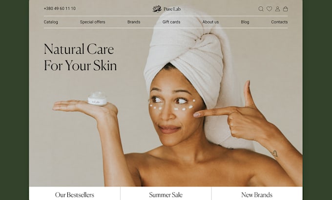 Gig Preview - Design skincare shopify store, beauty website, cosmetic store dropshipping store