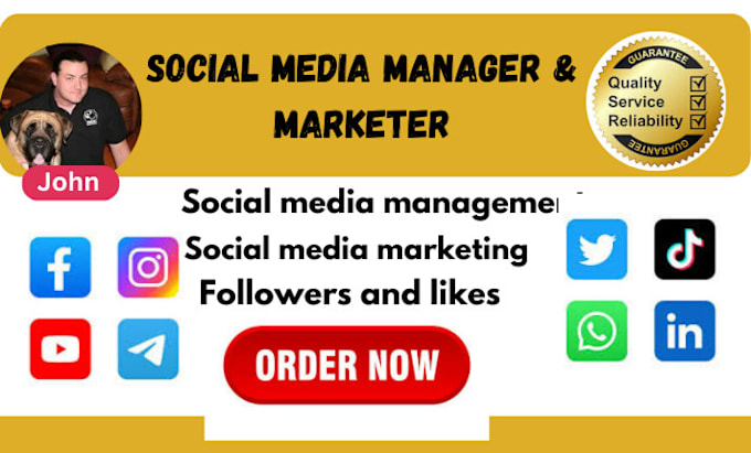 Gig Preview - Be your social media manager, marketer, posting, facebook instagram follower