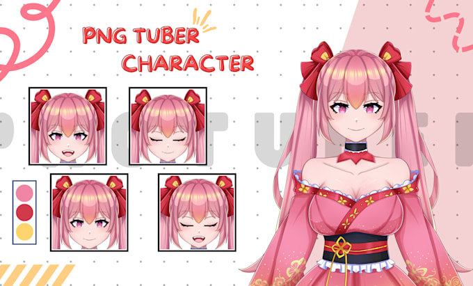 Gig Preview - Draw custom pngtuber avatar for streams, kick,  twitch in vtuber anime style