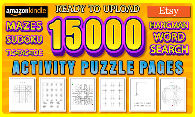 Gig Preview - Deliver maze, sudoku, word search activity puzzle pages for adults and kids