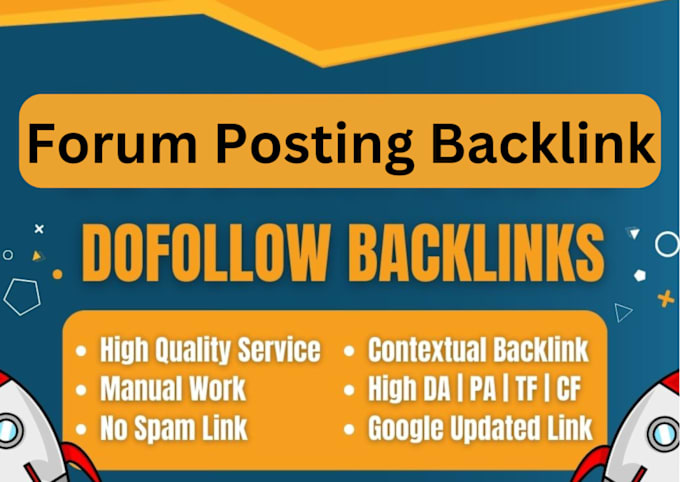 Gig Preview - Create premium forum backlinks high pa da tf cf