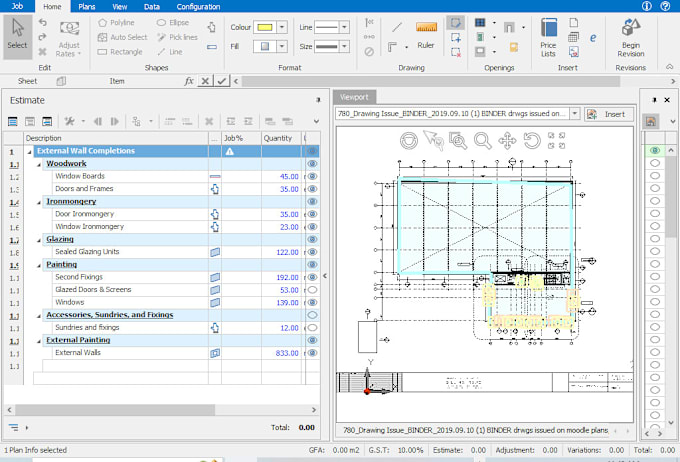 Gig Preview - Use rib costx and cubit for your bill of quantity takeoffs