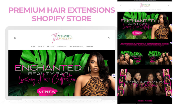 Gig Preview - Hair extension website shopify hair extension website hair extension website