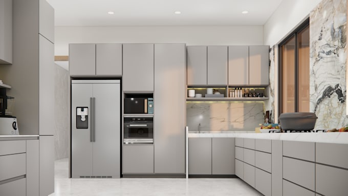 Gig Preview - Visualize and remodel your kitchen, living, dining and 3d rendering