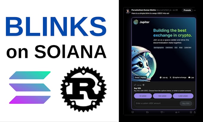 Gig Preview - Create blinks for your nfts,tokens on solana