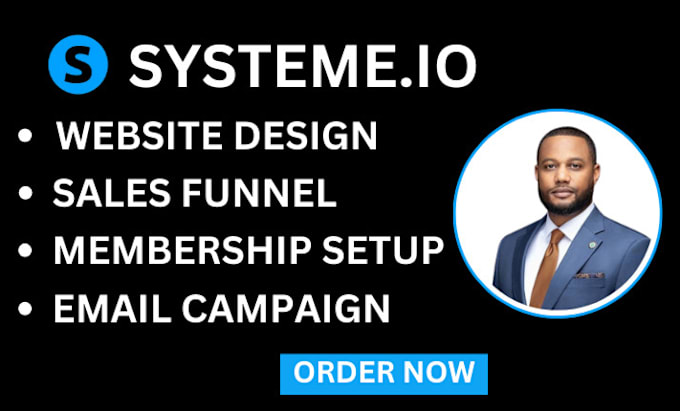 Gig Preview - Do systeme io sales funnel, systeme io landing page, systeme io website design