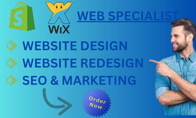 Gig Preview - Build shopify website redesign wix site revamp dropshipping online store