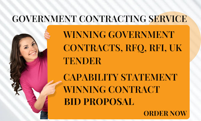 Gig Preview - Find winning government contracts, bid proposals, rfq,rfi, and uk tender