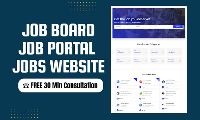 Gig Preview - Do job board or job portal and recruitment website design