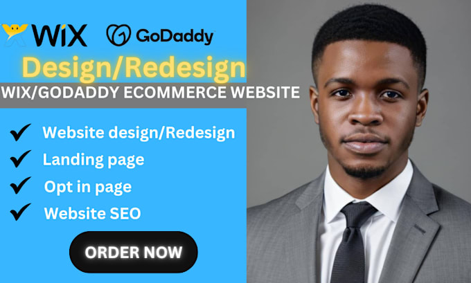 Gig Preview - Design or redesign wix website godaddy website design or redesign