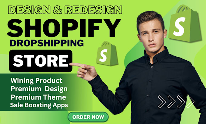 Gig Preview - Design creative profitable shopify store, or redeign shopify dropshipping