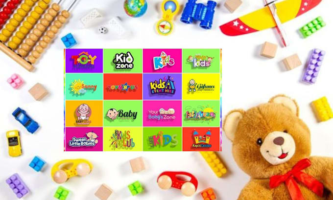 Gig Preview - Baby brand kids store baby shopify store toy store baby brand logo for kids