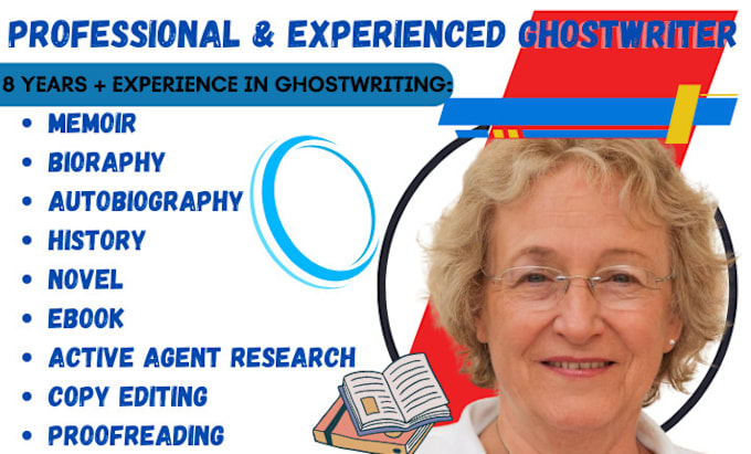 Gig Preview - Ghostwrite your biography, memoir, nonfiction, autobiography and literary agent