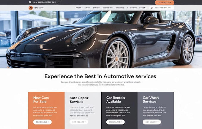 Gig Preview - Build car wash website design wordpress car detailing website car rental website