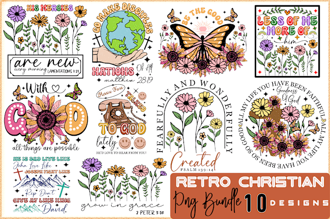 Gig Preview - Create retro sublimation, christmas, new christian, halloween, svg, png design