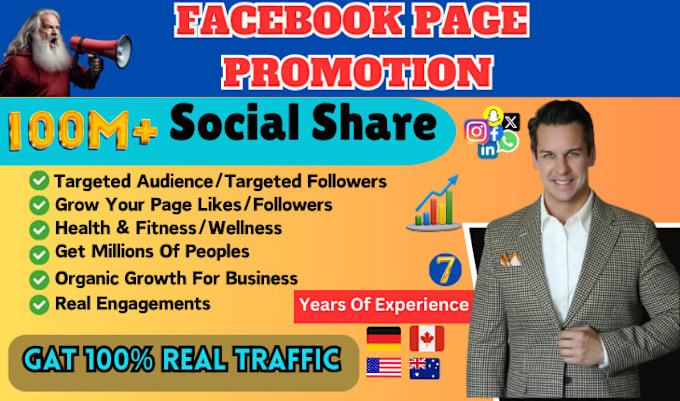 Bestseller - do organic facebook page promotion to increase followers and engagement