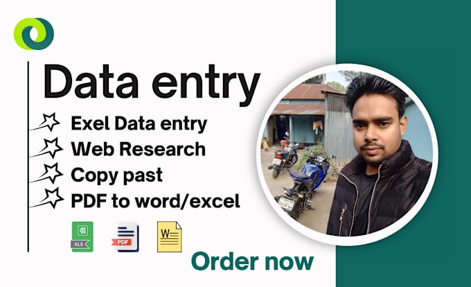 Gig Preview - Data entry,web research,copy past,excel data entry in 24 hours