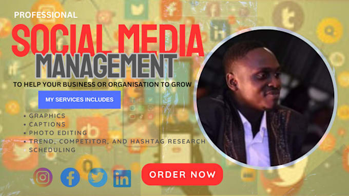 Gig Preview - Be your social media manager and social media marketing content creator