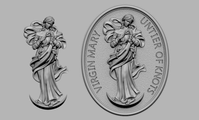 Gig Preview - Sculpt 3d bas relief 3d coin pendant cnc relief logo medallion engraving print