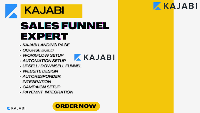 Gig Preview - Design kajabi sales funnel landing page course website