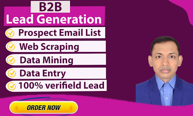 Gig Preview - Do b2b targeted lead generation, web research and email list building